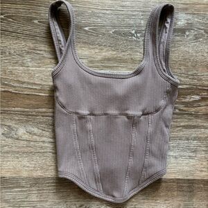 PINK Victoria's Secret Ribbed Tank in Brown